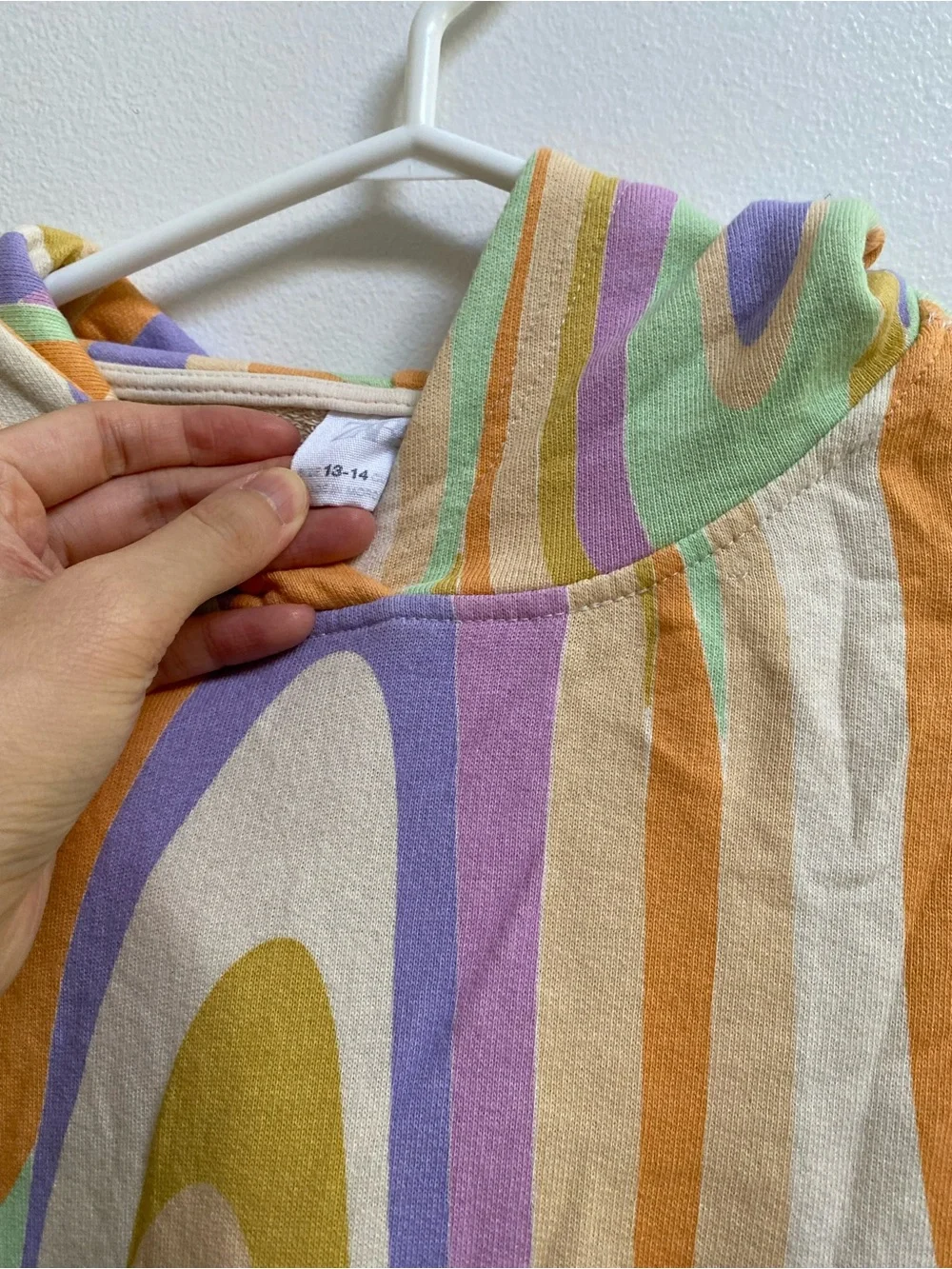 Zara Kids Groovy Printed Pastel Swirl Hoodie Sweater Size 13-14 - Picture 3 of 6